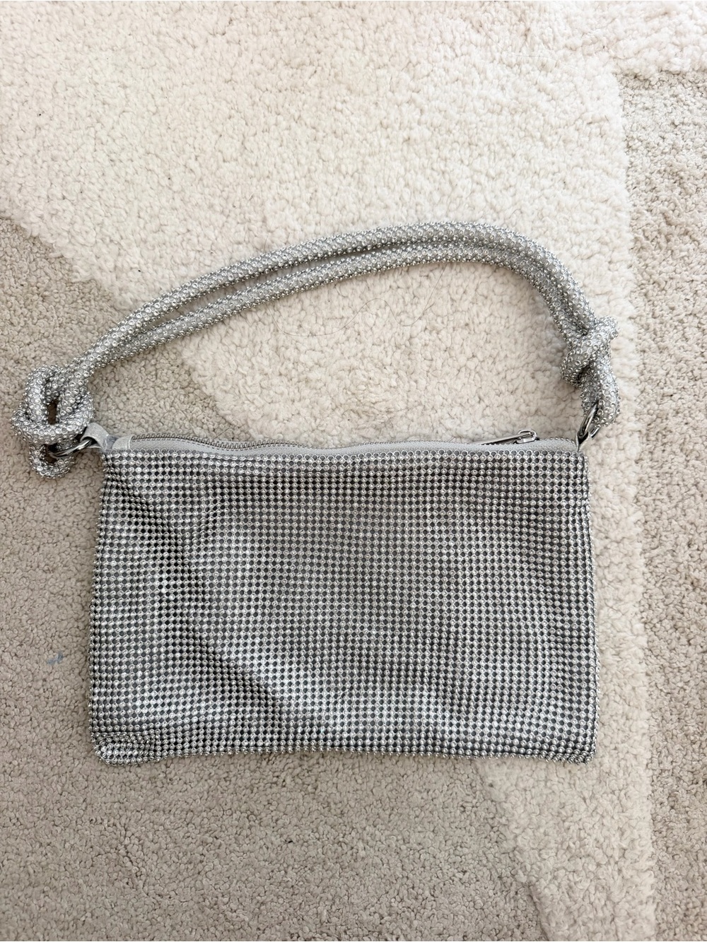 Silver Mesh Shoulder Bag